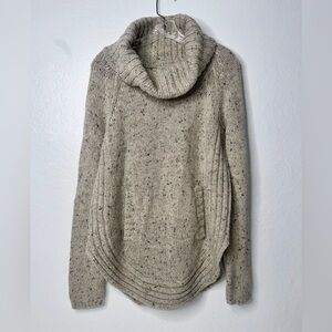 Cynthia Rowley Turtleneck Womens Size L Tan Long Sleeve Sweater Wool Blend Thick